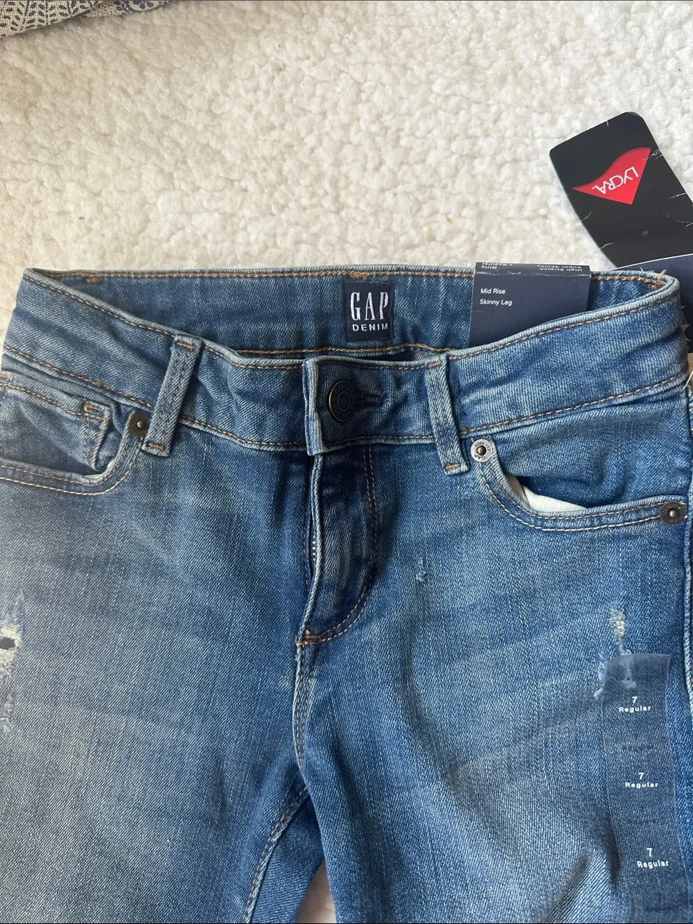 GAP Kids Blue Distressed Slim Jeans